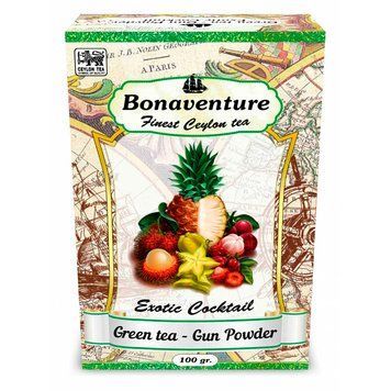 Зелений чай Bonaventure Green Tea Exotic cocktail 100г 2505 фото