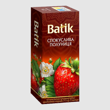 Чай чорний Batik Спокуслива Полуниця 25 пакетиків 674218907 фото